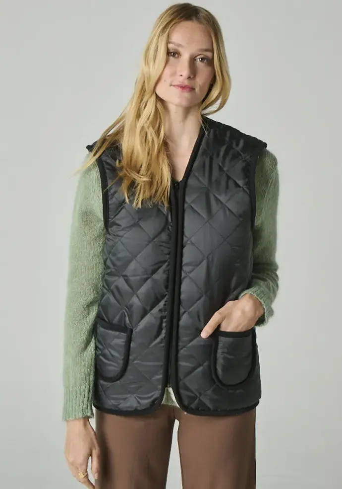 Veste chaude doublée laine femme couleur noir zippée