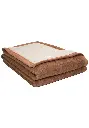 Couverture luxueuse en 100 % alpaga bicolore café crème
