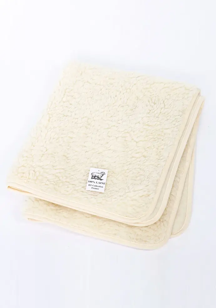 Couverture pour bébé en laine de mouton couleur naturel