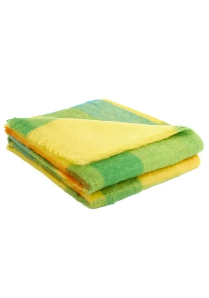 Plaid jacquard chaud en mohair fabrication française couleur carreaux multicolores