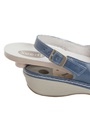 Chaussures femme en cuir semelle amovible couleur bleu fermeture velcro