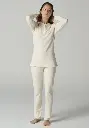 Pack pyjama coton bio femme & homme couleur écru