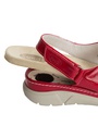 Chaussures femme en cuir avec semelle en mousse amovible rouge fermeture velcro