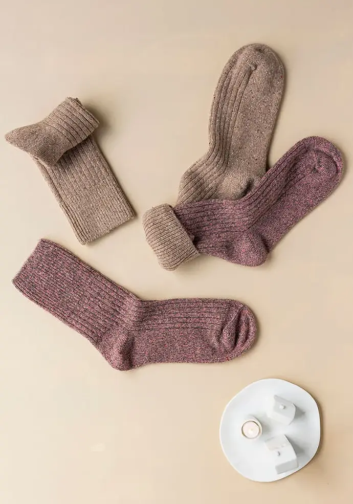 Lot de 2 chaussettes très chaudes en laine