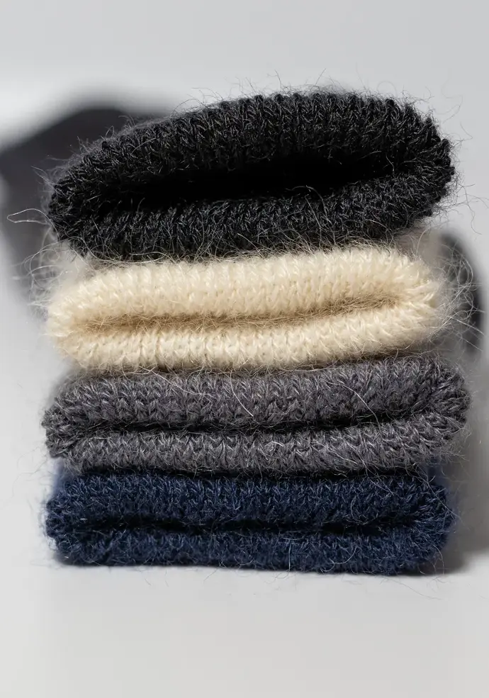 Lot chaussettes + mi-bas laine sans élastiques