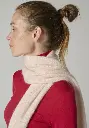 Echarpe à franges en mohair pour femme couleur crème rosée