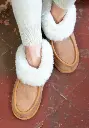 Chaussons mixtes chauds montants en peau