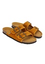 Sandales femme double bride en coton biologique couleur ocre