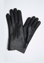 Gants mixtes en peau lainée cousus main couleur noir