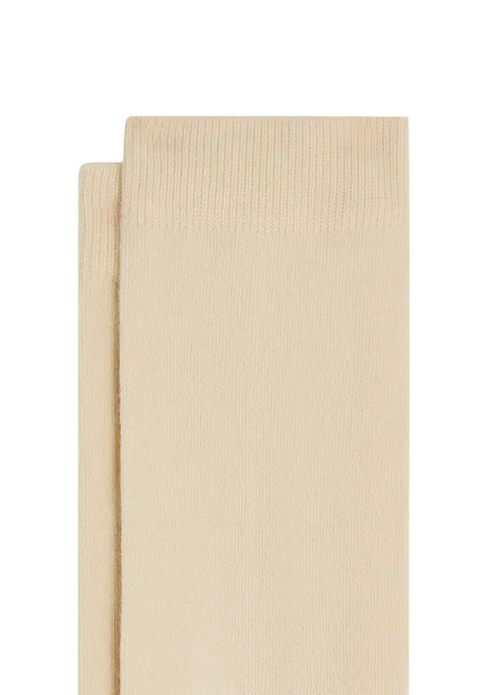 Chaussettes en coton fine fleur mixtes couleur écru