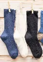 Chaussettes en coton fine fleur mixtes 3 coloris au choix