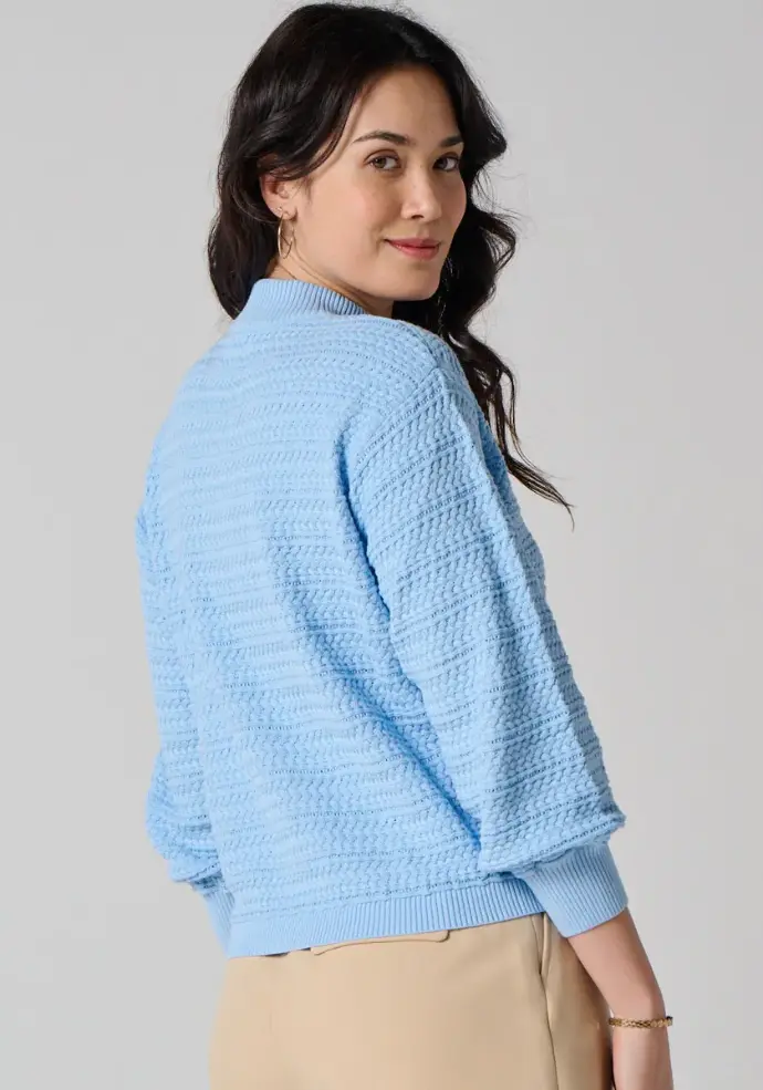 Pull femme en coton biologique couleur bleu clair