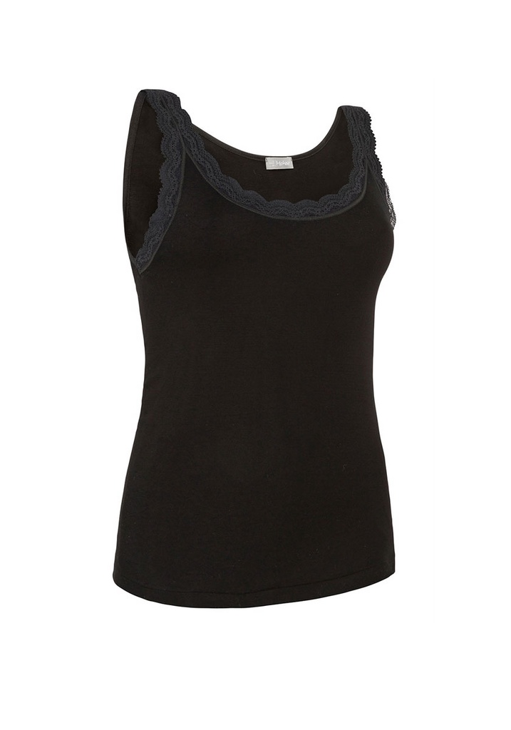 Caraco femme avec dentelle coton fil d´Ecosse noir