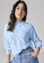 Pull femme en coton bio maille fantaisie