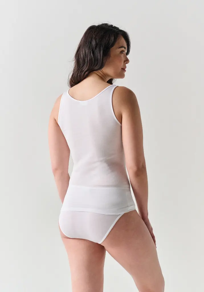 Débardeur pour femme en fil d´Ecosse couleur blanc