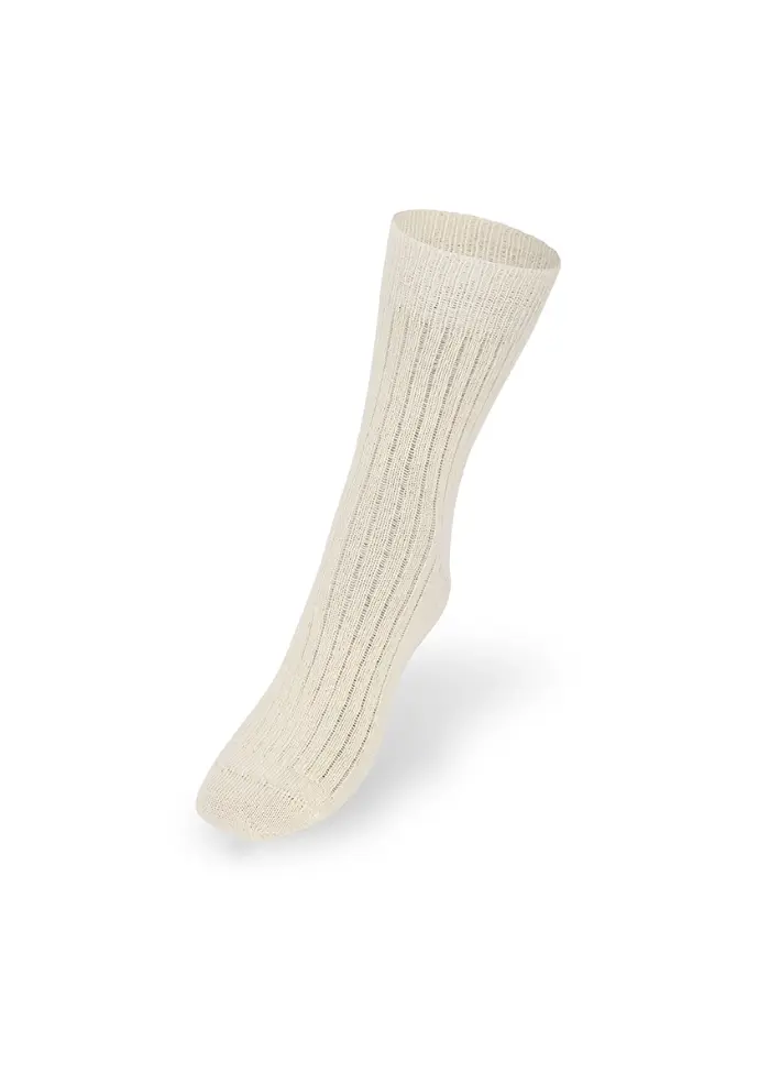 Chaussettes mixtes mohair grand confort couleur écru