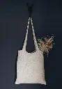 Sac tricot en coton bio couleur écru