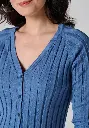 Gilet femme en coton bio fermeture 6 boutons