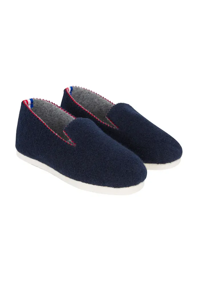 Chaussons mixtes semelle antidérapante couleur bleu marine