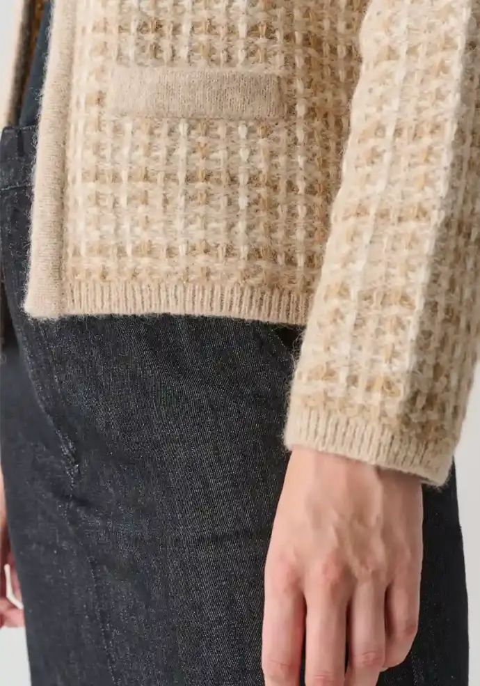 Gilet femme en tweed alpaga et laine