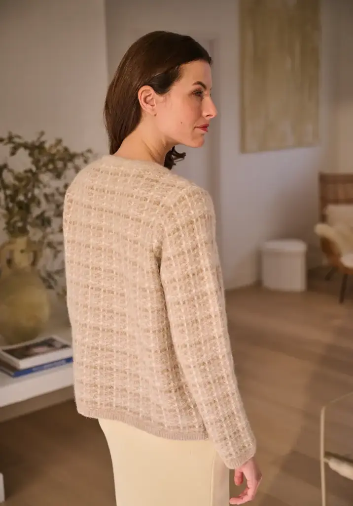 Gilet femme en tweed alpaga et laine