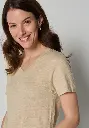 T-shirt lin pour femme manches courtes