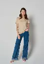 T-shirt lin pour femme col V