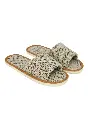 mules femme en lin bout ouvert