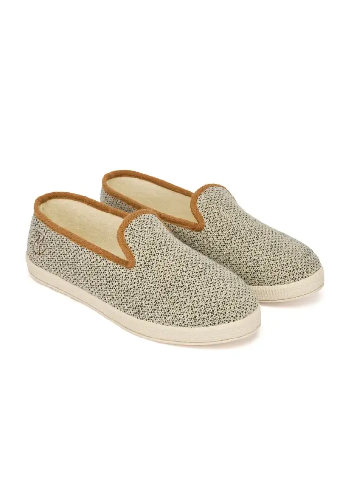 Chaussons été mixtes en lin et éponge coton