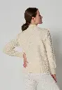 Cardigan zippé col montant femme couleur écru