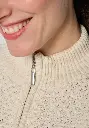 Cardigan zippé col montant femme maille nid d'abeille