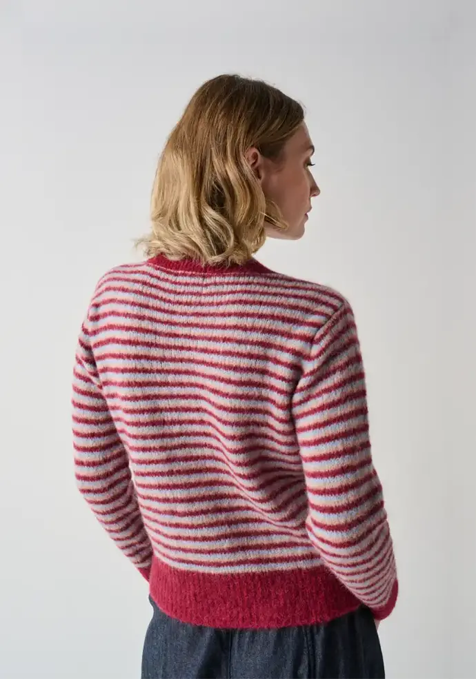 Cardigan en laine et alpaga pour femme couleur bordeaux