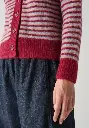 Gilet pour femme en laine et alpaga rayé