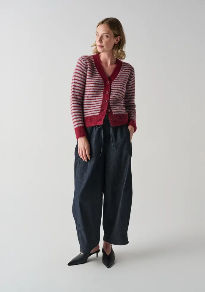 Cardigan pour femme en laine et alpaga fermeture 5 boutons