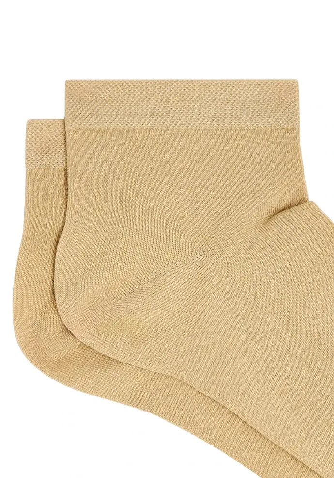 Socquettes mixtes en fil d´Ecosse couleur beige