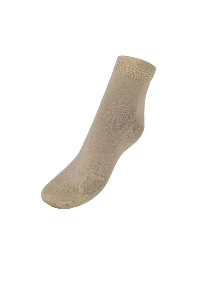 Socquettes mixtes en fil d´Ecosse couleur beige
