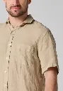 Chemise lin homme manches courtes couleur beige