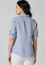 Chemise femme en lin manches 3/4 coupe confort