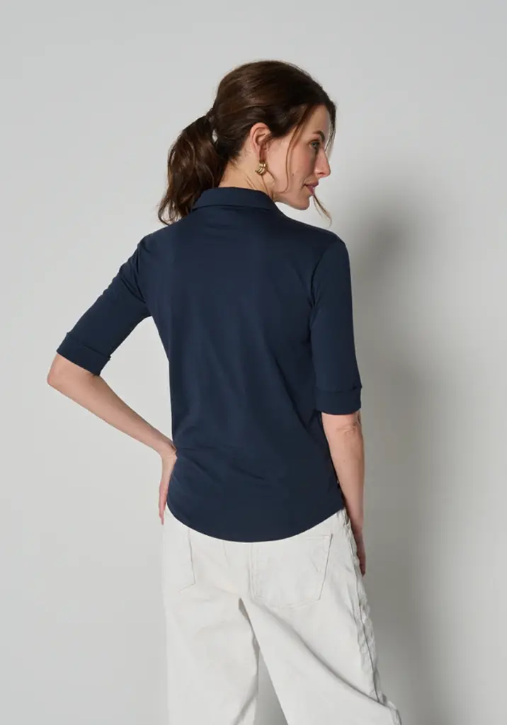 Chemise femme en coton pima couleur bleu marine