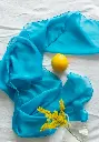 Foulerd en soie couleur bleu turquoise