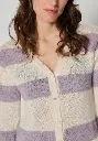 Gilet femme rayé mohair et soie
