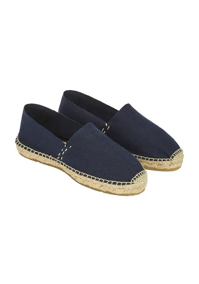 Espadrilles traditionnelles mixtes cousues main couleur bleu marine