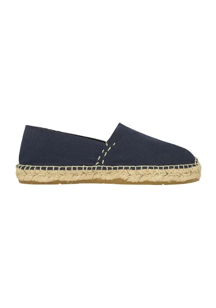 Espadrilles traditionnelles mixtes cousues main couleur bleu marine