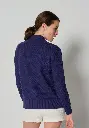 Cardigan zippé col montant femme couleur bleu violet