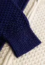 Twin-set en coton biologique femme avec cardigan écru ou bleu violet