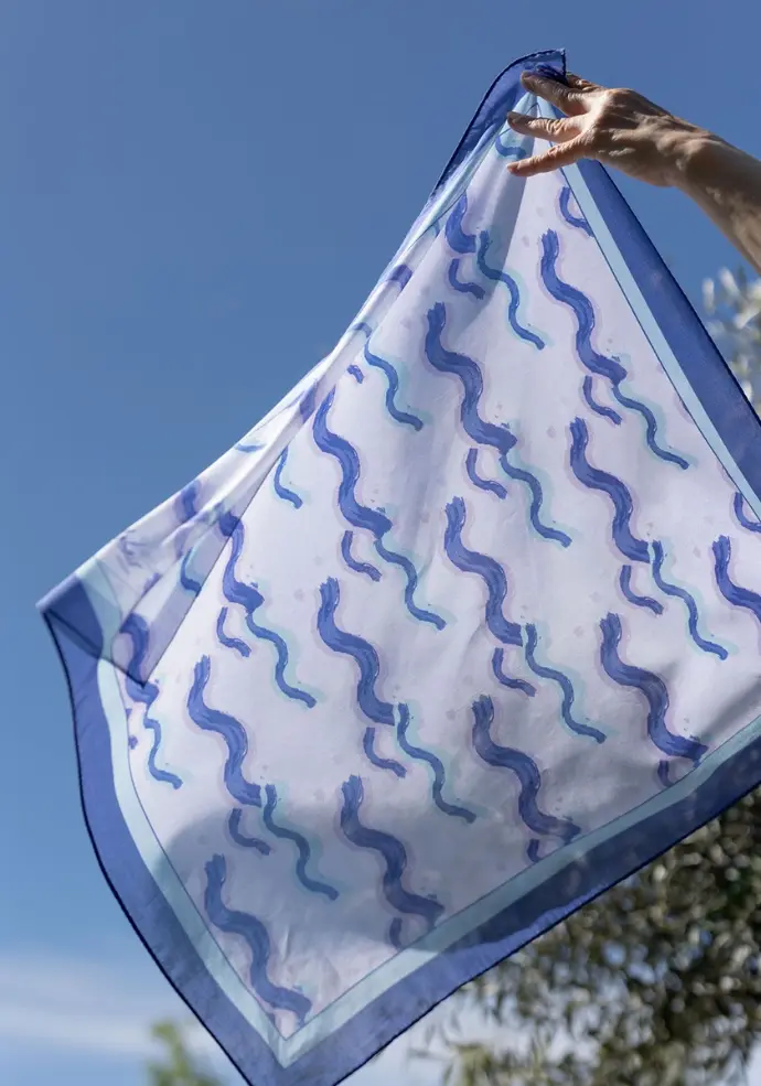 Foulard 100% voile de coton création Ferme du Mohair