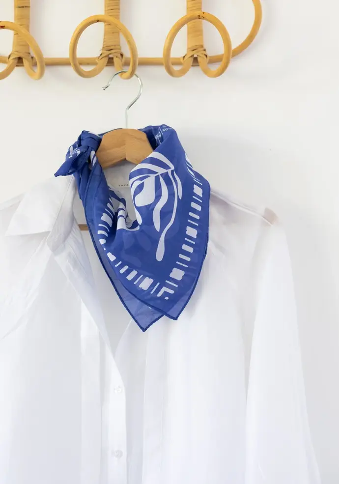 Foulard carré en voile de coton fabrication française