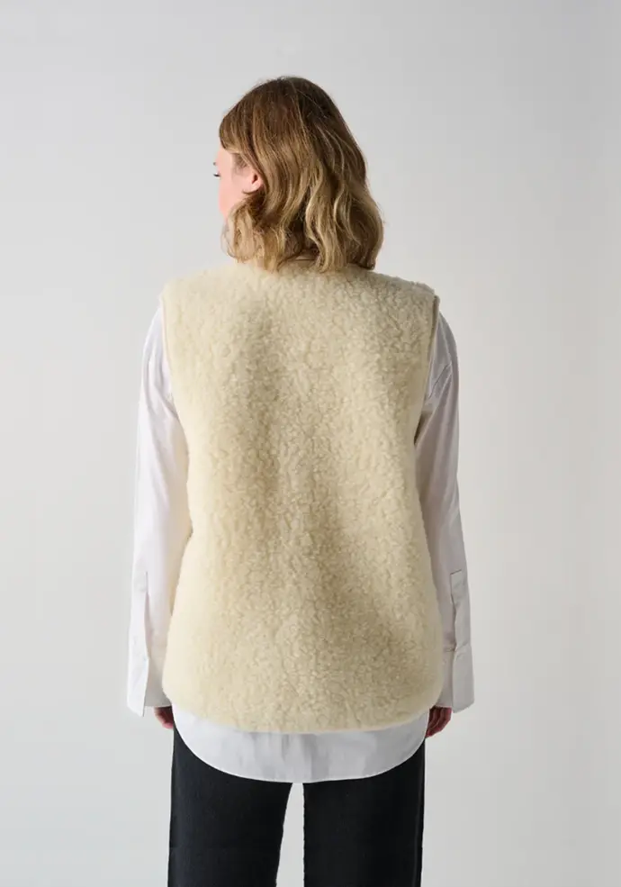 Gilet en laine de mouton femme couleur blanc