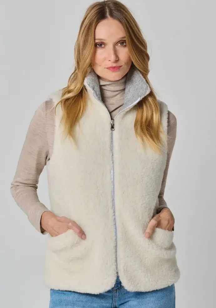 Veste femme laine sans manches