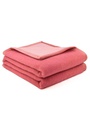 Couverture moelleuse en pure laine fabrication française couleur rose